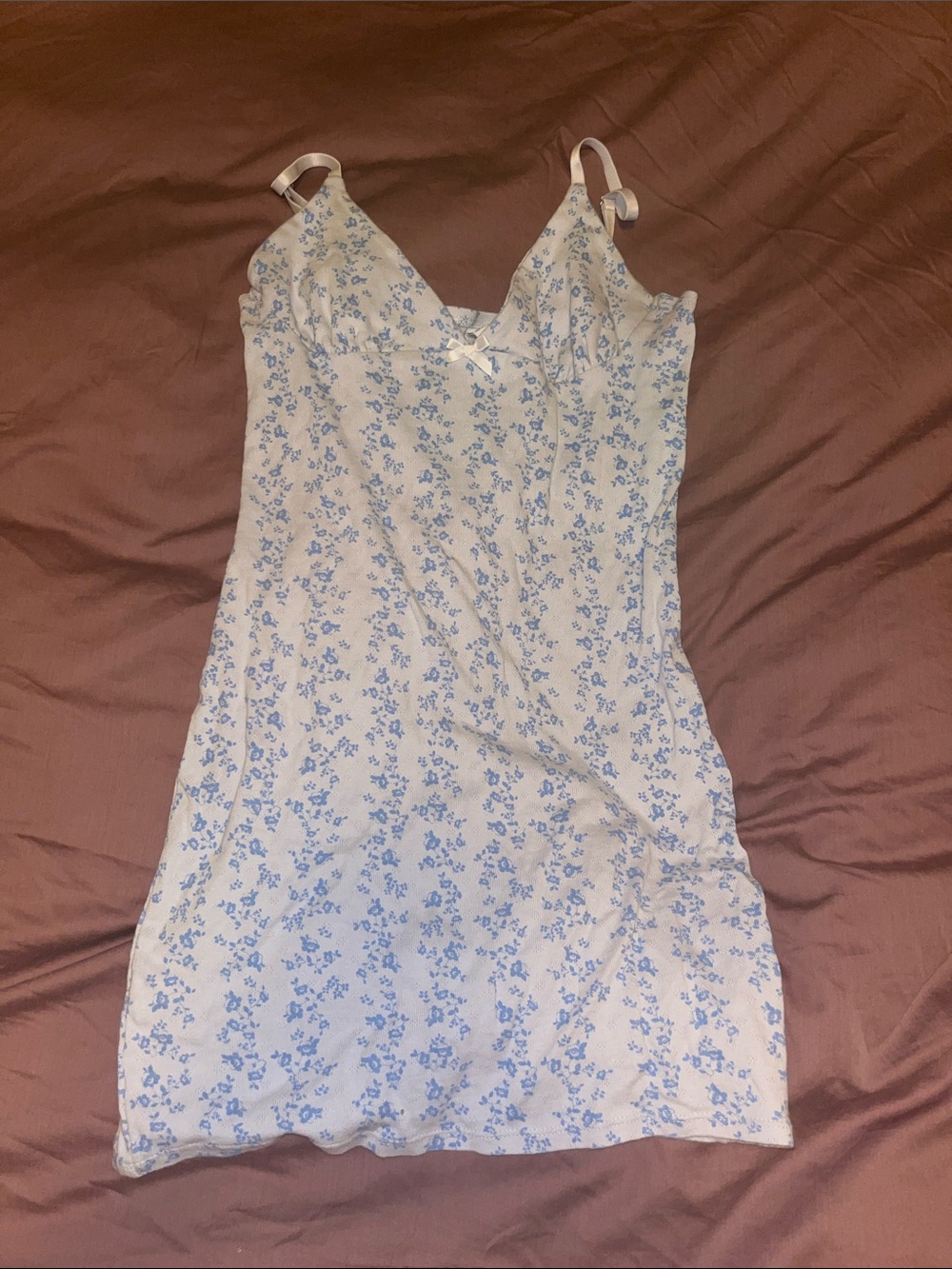 Baby blue floral bodycon mini dress